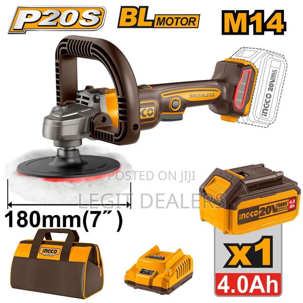 Ingco Angle Polisher Cordless 20v, 7inches photo 2