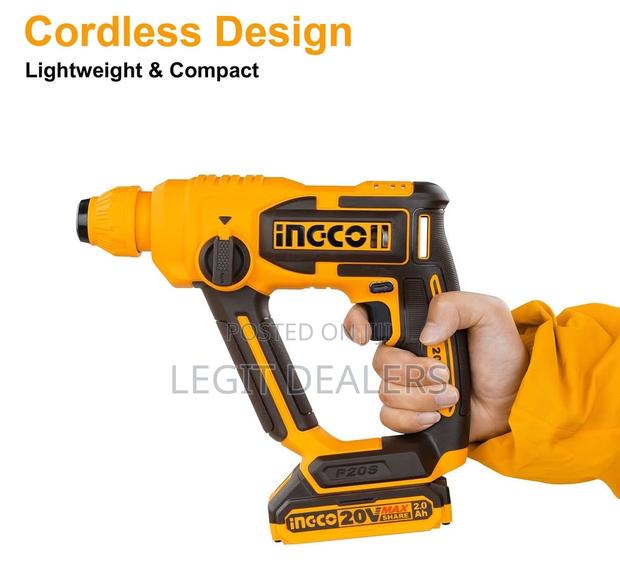 Ingco Cordless Rotary Hammer 20v + 3pcs Drill Bits photo 3