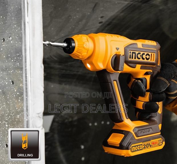 Ingco Cordless Rotary Hammer 20v + 3pcs Drill Bits photo 4