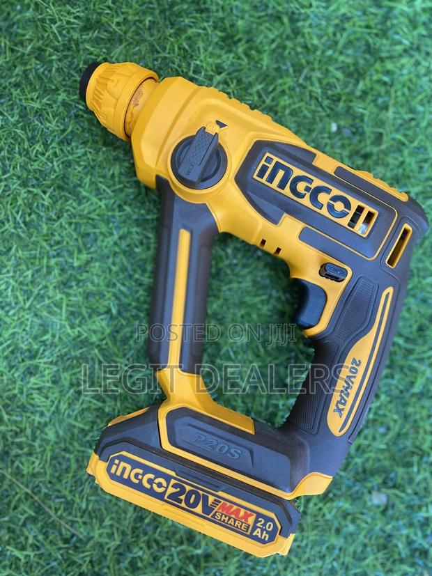 Ingco Cordless Rotary Hammer 20v + 3pcs Drill Bits photo 6