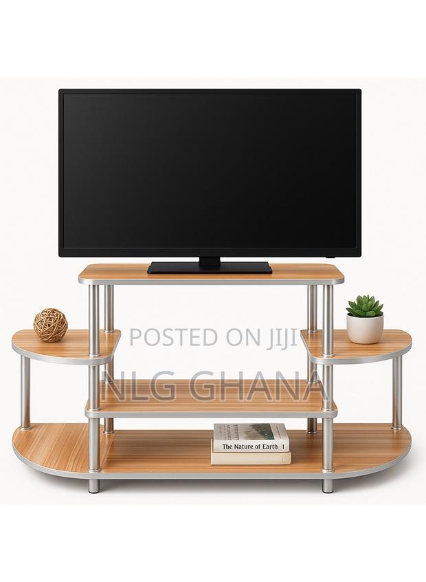 Rustic Industrial Tv Stand With 5-Tier Shelves. Ghx6100 · Photo 2