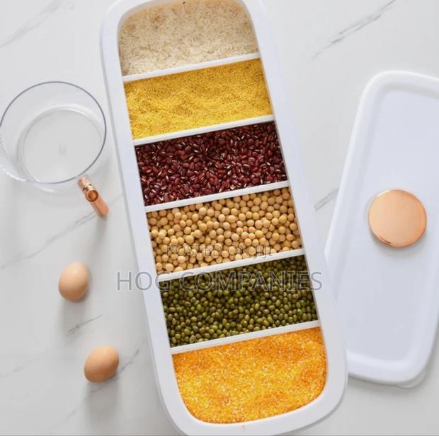 Clear Body Cereal Dispenser 6 Grids Food Grain Storage photo 2