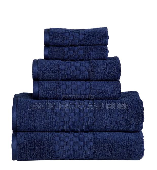 Feather Stitch 6-Piece 100% Cotton Bath Towel Set