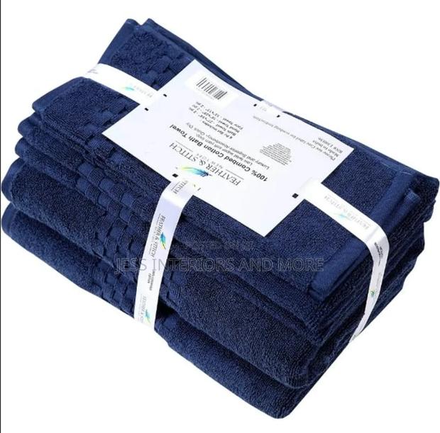 Feather Stitch 6-Piece 100% Cotton Bath Towel Set photo 2