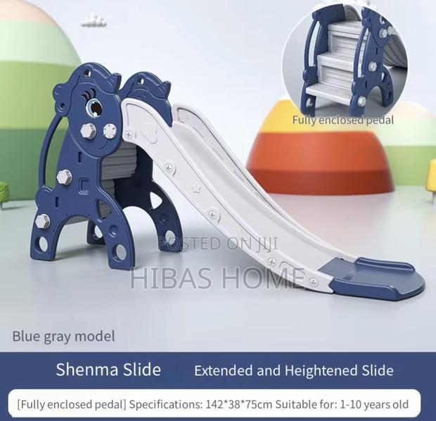 Deer Shaped Blue Grey Slides Kids Slide 143*47*72 photo 2