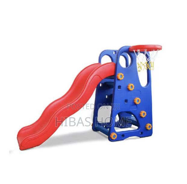 Big Size Blue Red Slide With Basket Ball Hoop 158*84*103 photo 2