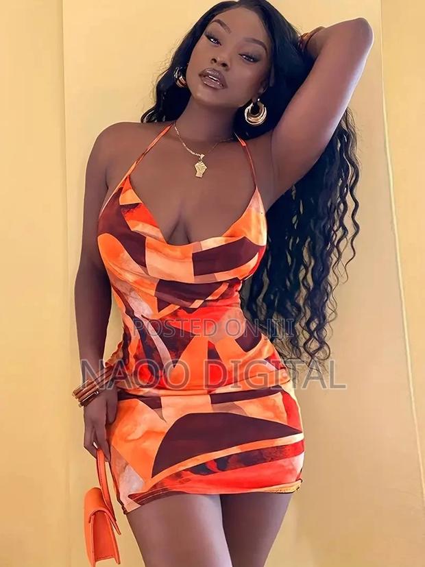 Floral Print Halter Neck Dress, Sexy Backless Bodycon Dress photo 2