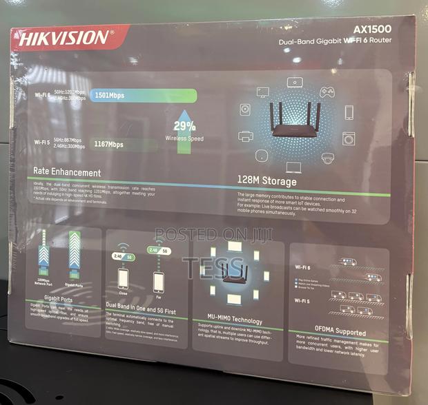 Hikvision Wifi 6 Router Dual-Band Wireless Ax1500m Ds-3wr15x · Photo 4