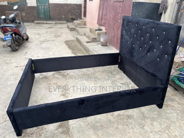 Brand New Double Bedframe Suede Fabric Black Color for Sale · Photo 4