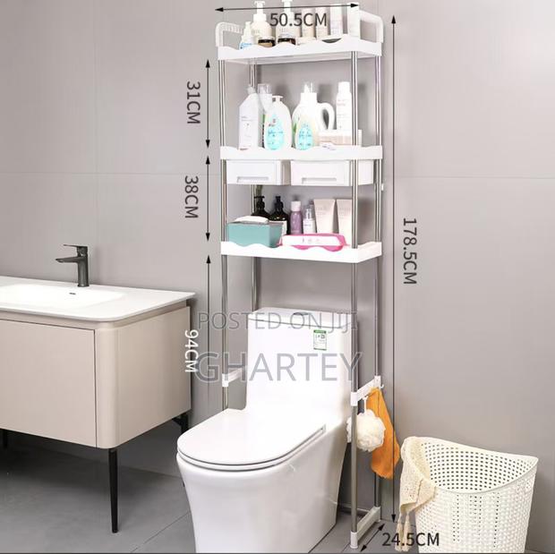 Plastic Metal 3 Layers With Shelves Toilet Rack · Photo 3