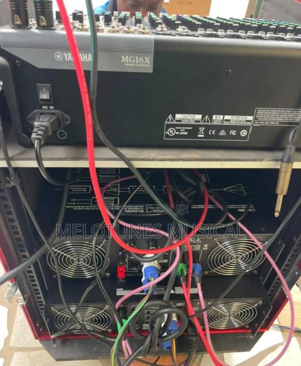 Full Set of Amplifiers in Rack With Mixer Cabling · Photo 4