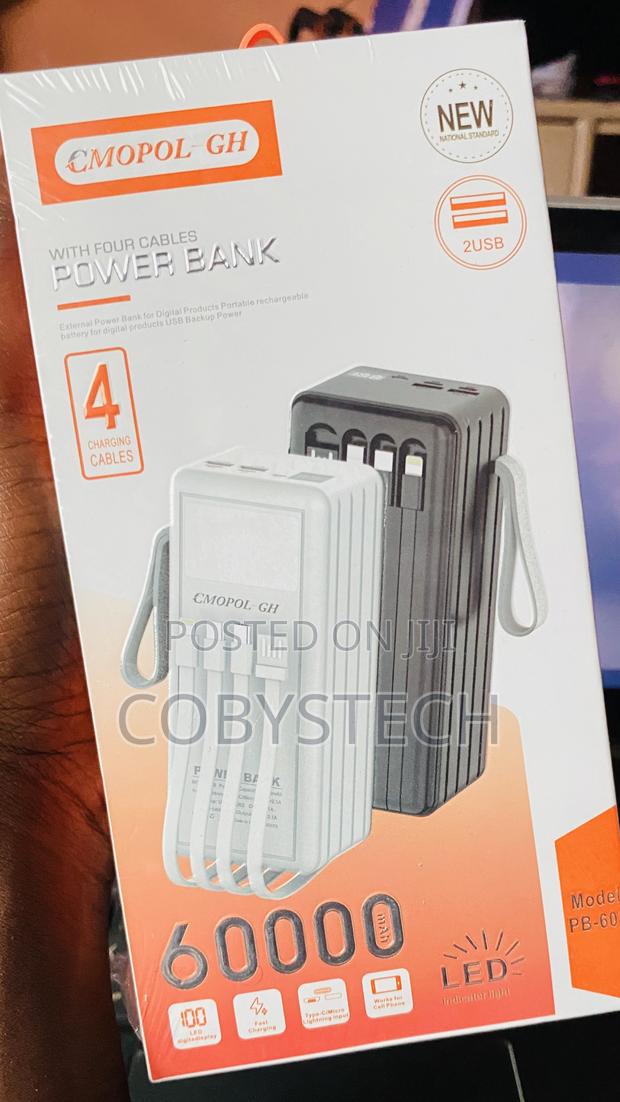 60,000mah Power Bank With 3 Charging Cables