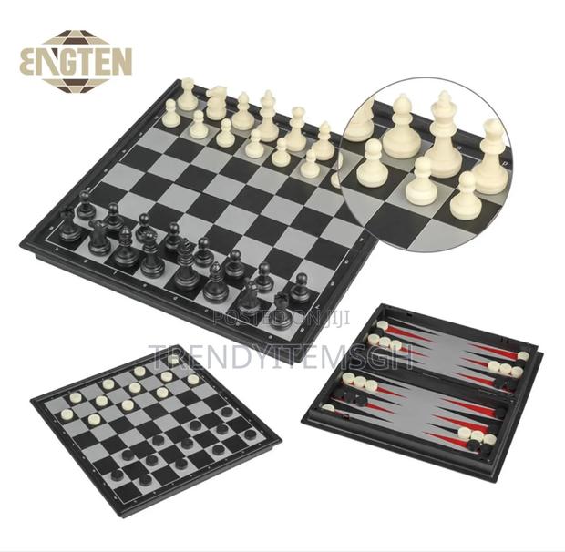 3 in 1 Chess Board Set Checkers Backgammon Game · Photo 4