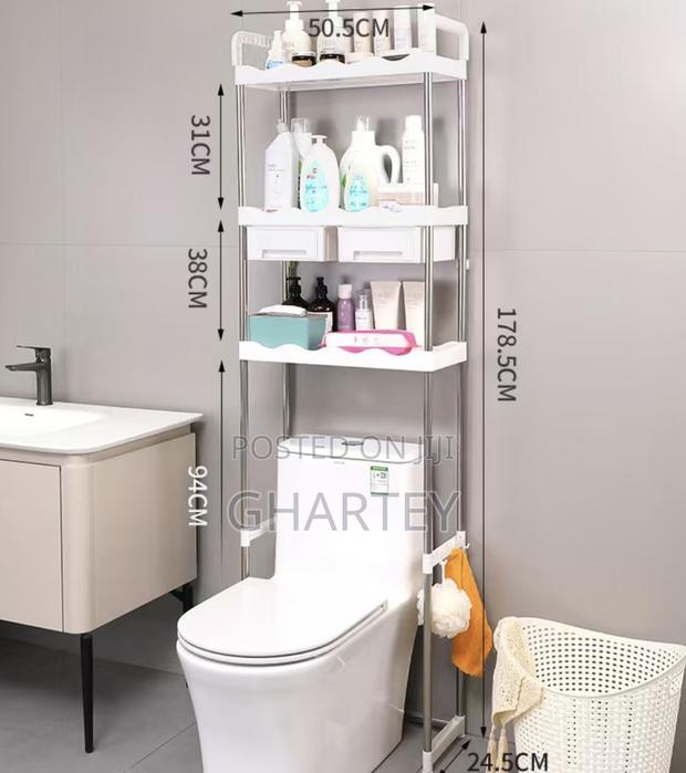 Plastic Metal 3 Layers With Shelves Toilet Rack · Photo 4