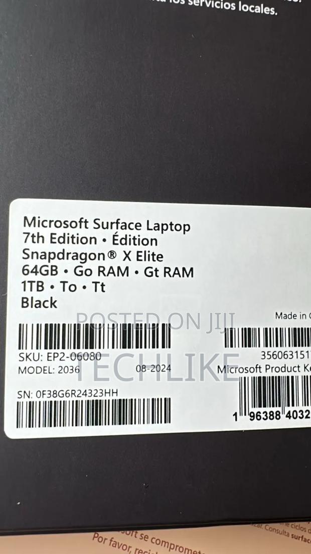 New Microsoft Surface Laptop 7 64GB Qualcomm Snapdragon X Elite SSD 1T photo 2