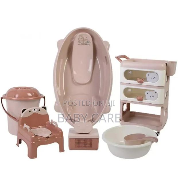 Baby Bath Tub Set With 3-Layer Cart photo 2
