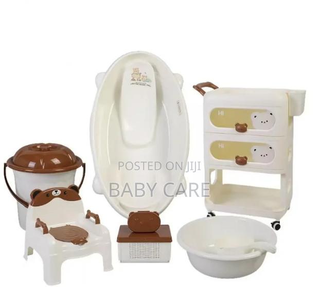 Baby Bath Tub Set With 3-Layer Cart photo 3