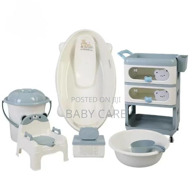 Baby Bath Tub Set With 3-Layer Cart photo 4