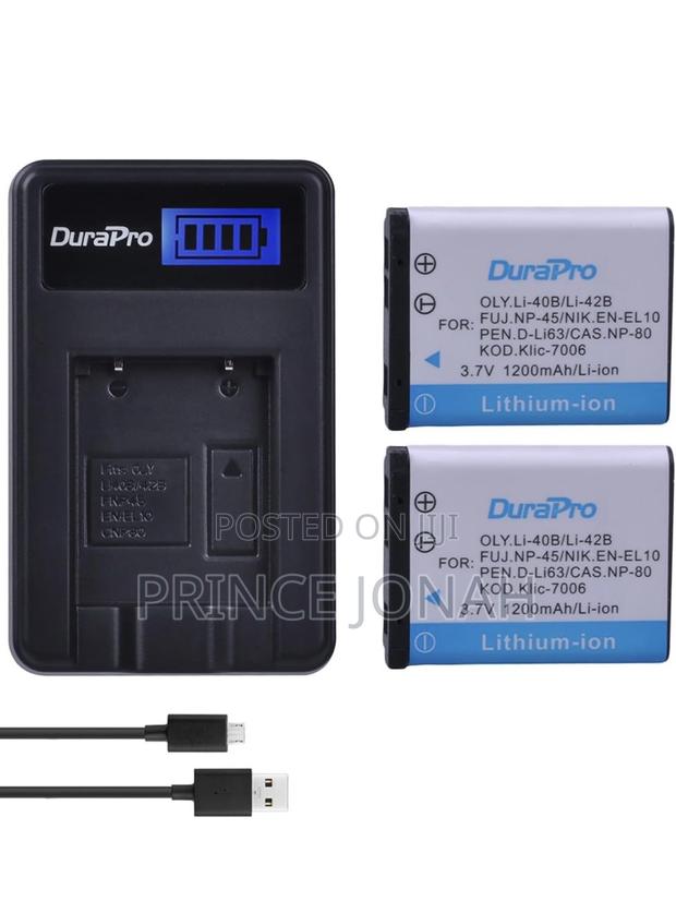 Durapro 2pcs 3.7v 1200mah en-El10 Li-40b Np-45 Battery · Photo 2