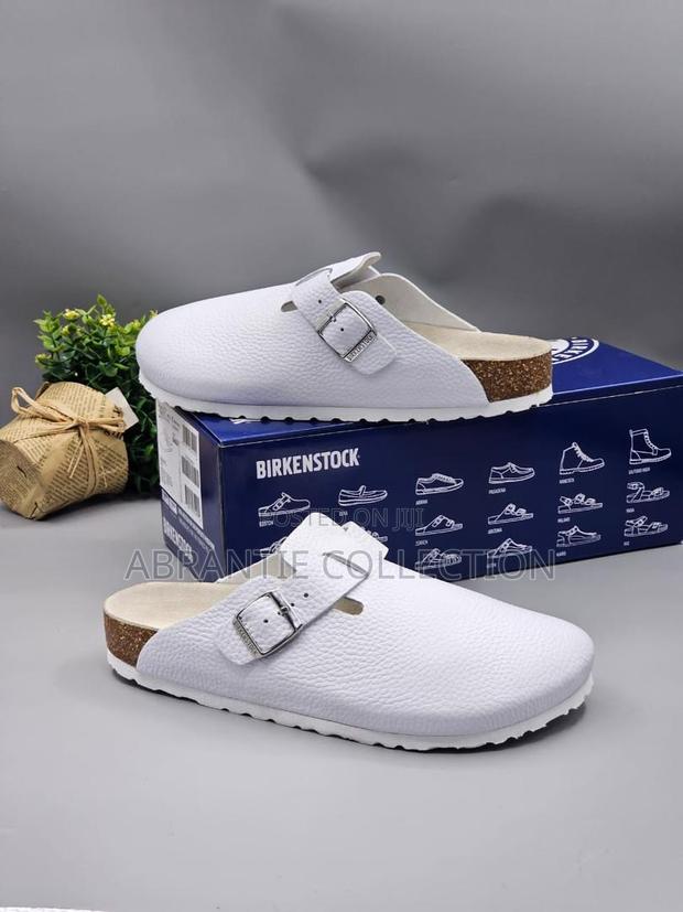 Unisex Boston Leather Birkenstock All White · Photo 3