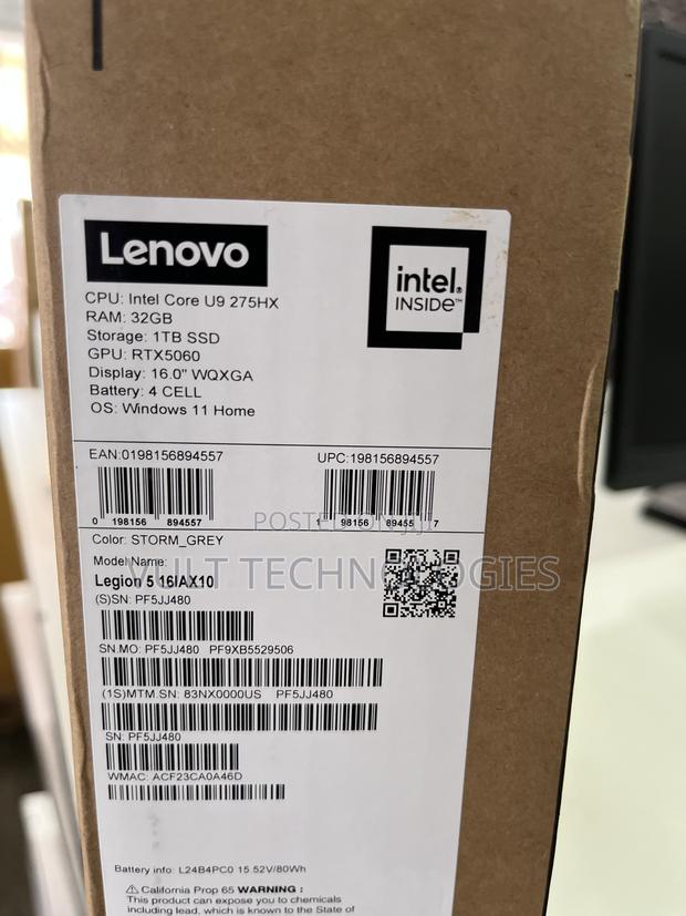 New Laptop Lenovo Legion 5 32GB Intel Core Ultra 9 SSD 1T photo 2