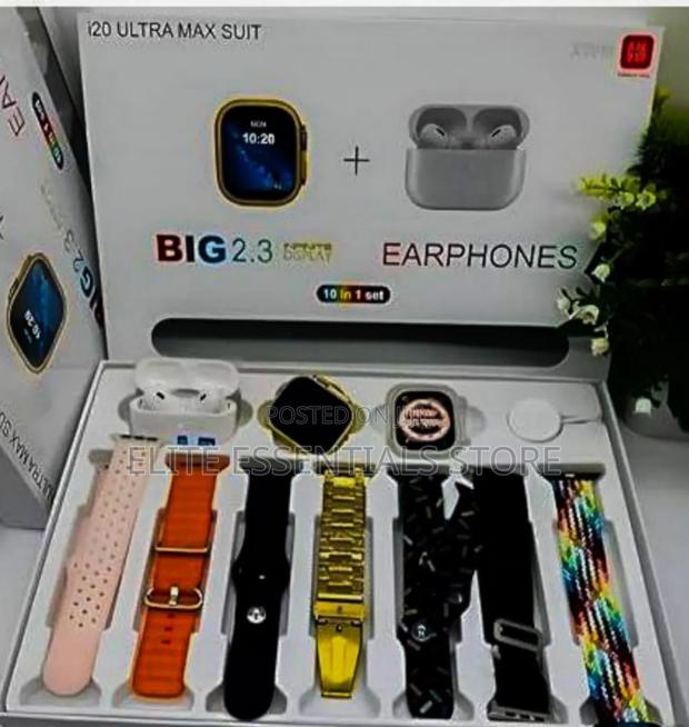 10 in 1 I20 Ultra Max Suit Smart Watch Airpod With Straps