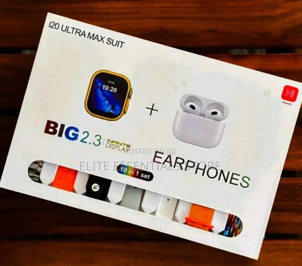 10 in 1 I20 Ultra Max Suit Smart Watch Airpod With Straps photo 2