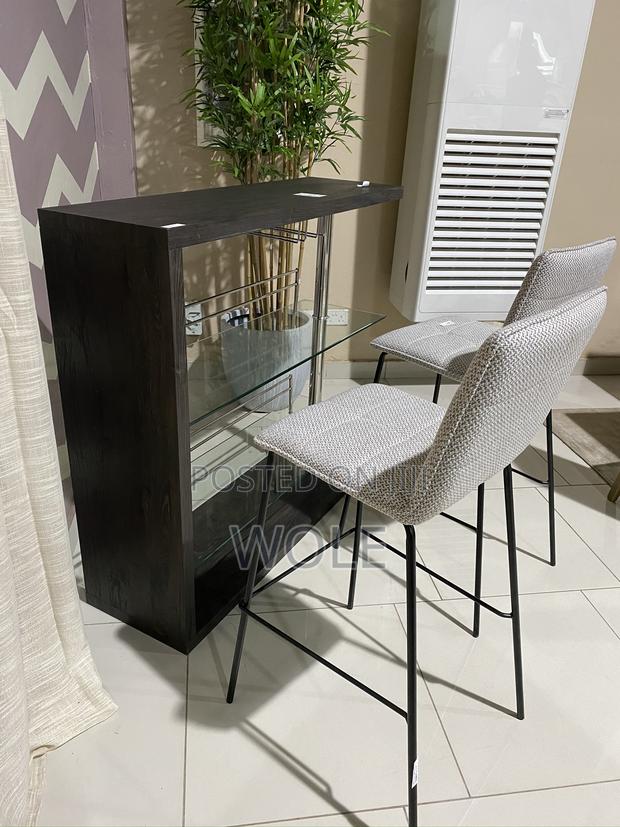 Complete Bar Shelf With 2 Stools Made of Wrought Iron