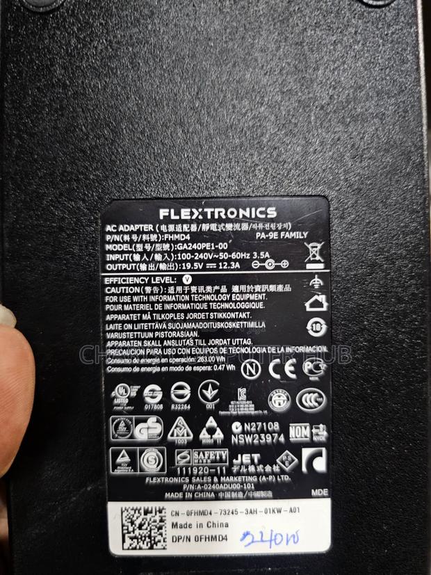 Original 240 Watts Home Used Dell Big Pin Charger photo 7