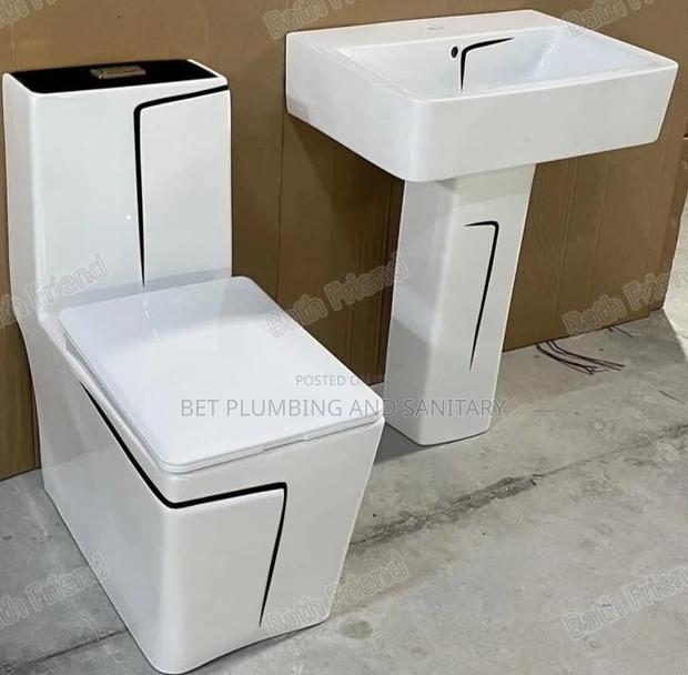 Water Closet(Wc)_with Wash Hand Basin_white and Black Square · Photo 2