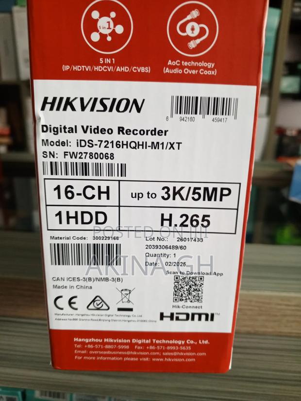 Hikvision 16ch 5mp Acusense Ai DVR Ids-7216hqhi-M1/Xt · Photo 4