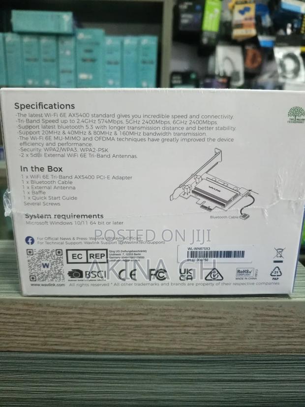 Wavlink Wi-Fi6 Tri-Band Ax5400 Pci-E Wifi Adapter With Bluetooth · Photo 4