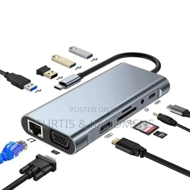 11in1 Usb Type C Dock Station Adapter Hub(Hdmi/Vga/Memory Card/Rj45)
