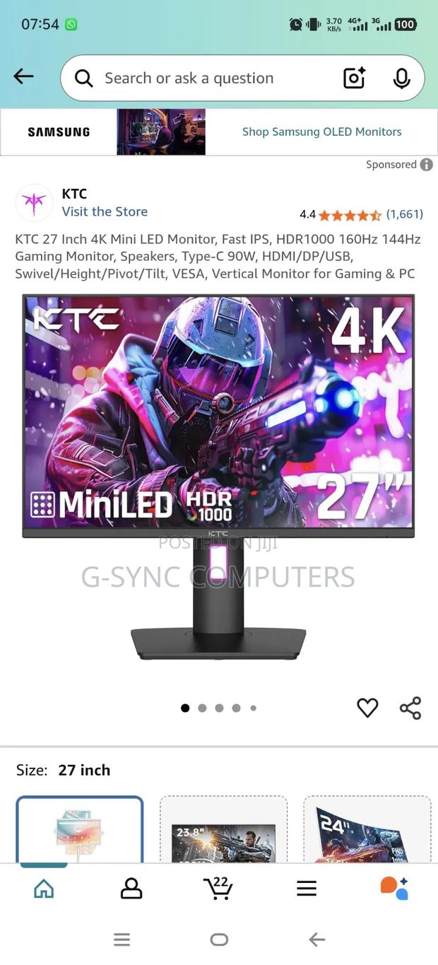 4k 160hz Miniled Ips 27" Monitor Typce C 90w