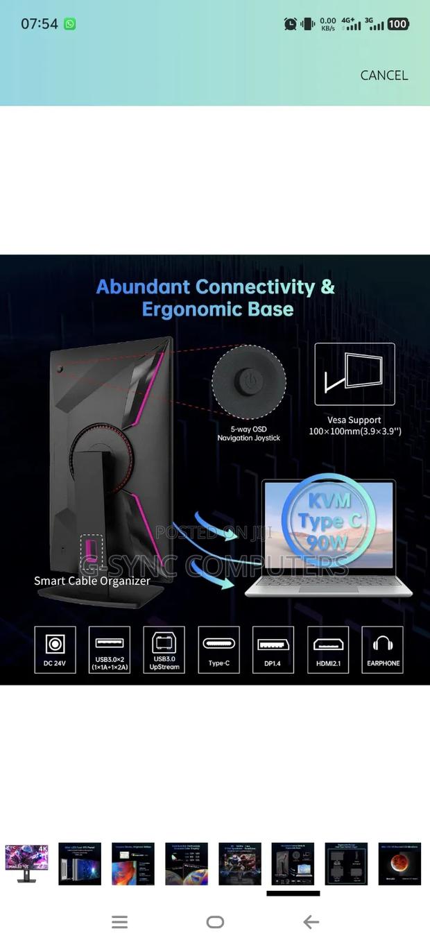 4k 160hz Miniled Ips 27" Monitor Typce C 90w photo 5