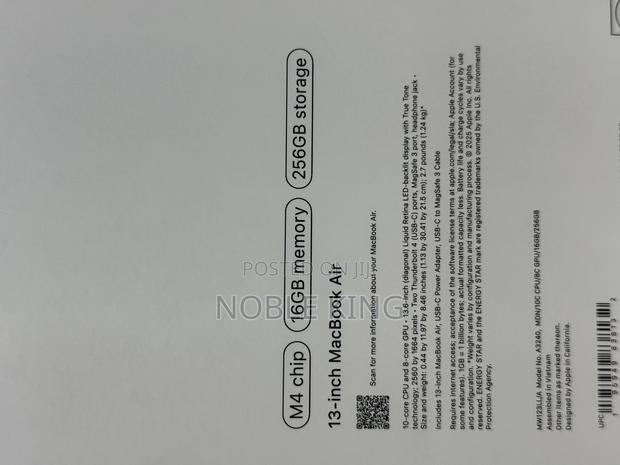 New Laptop Apple MacBook Air 2025 M4 13-Inch 16GB Apple M4 SSD 256GB · Photo 2
