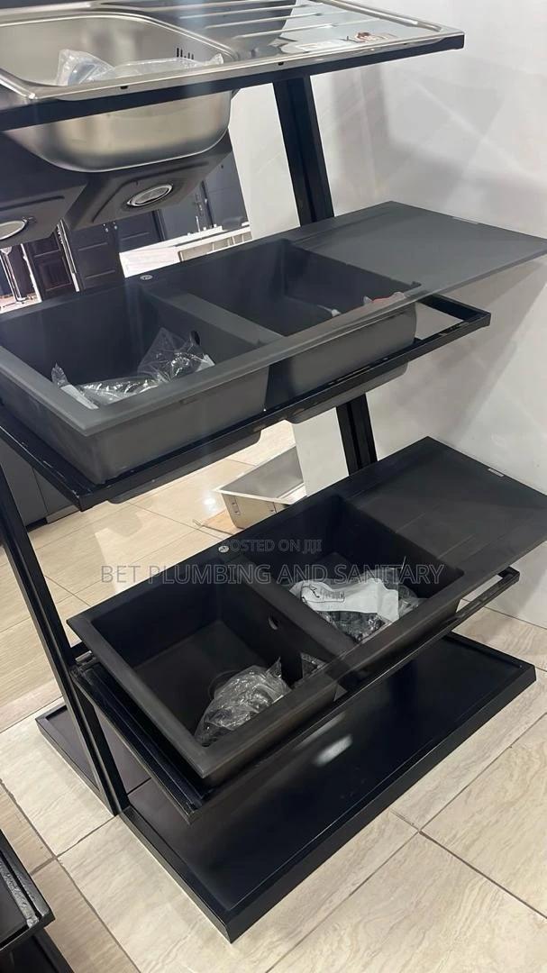 Double Bowl Sink Black(Two Bowl) With Arm(Complete) · Photo 2