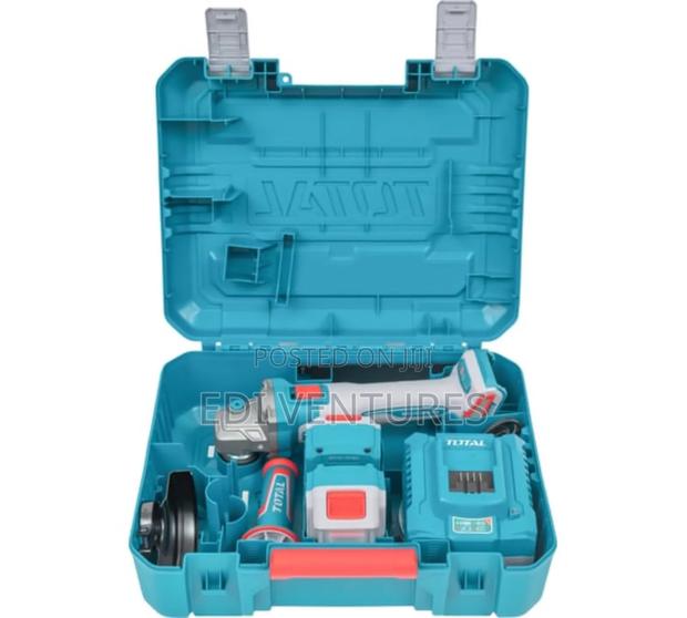 Total Cordless Angle Grinder (2 Batteries, 10 Discs