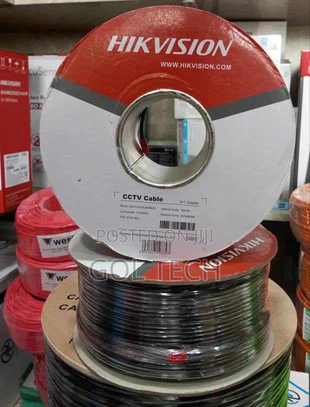 Hikvision Rg59 100m With Power CCTV Cable Full Copper Coaxial