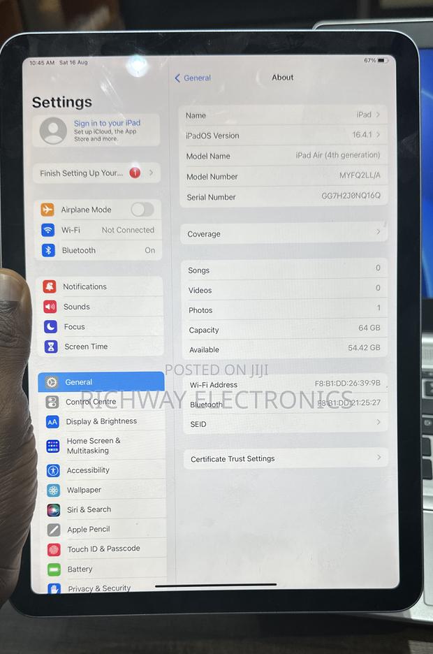 Apple iPad Air (2020) Wi-Fi 64 GB Blue photo 3