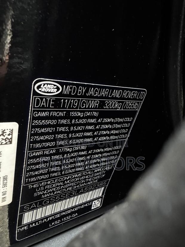 Land Rover Range Rover Vogue 2020 Black