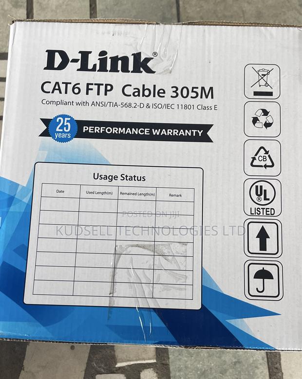 Dlink Cat 6 FTP 24 Awg PVC Solid Cable – 305m Grey · Photo 4