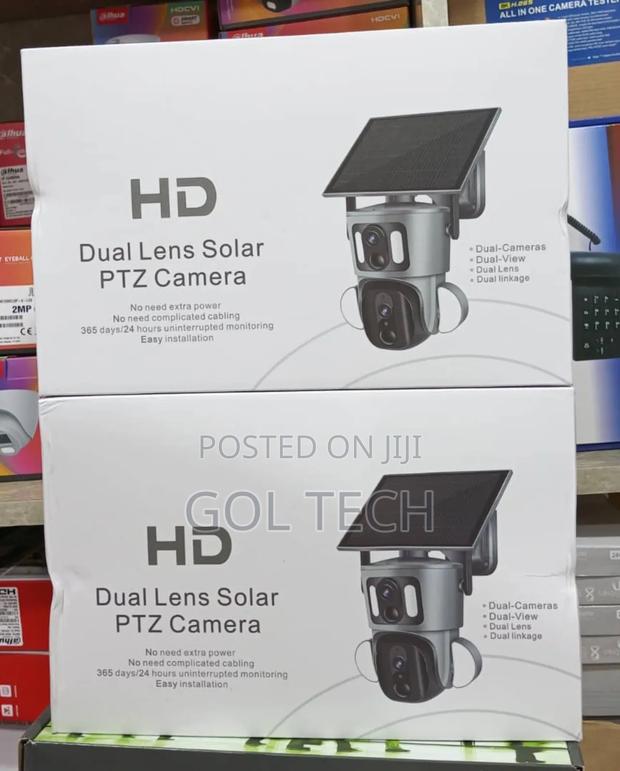 4g Solar Camera Dual Lens PTZ Two Way Audio Camera 8mp Ubox App