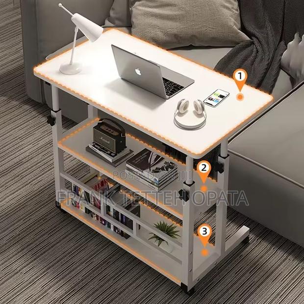 3 Tier Rolling Adjustable Computer Desk photo 3