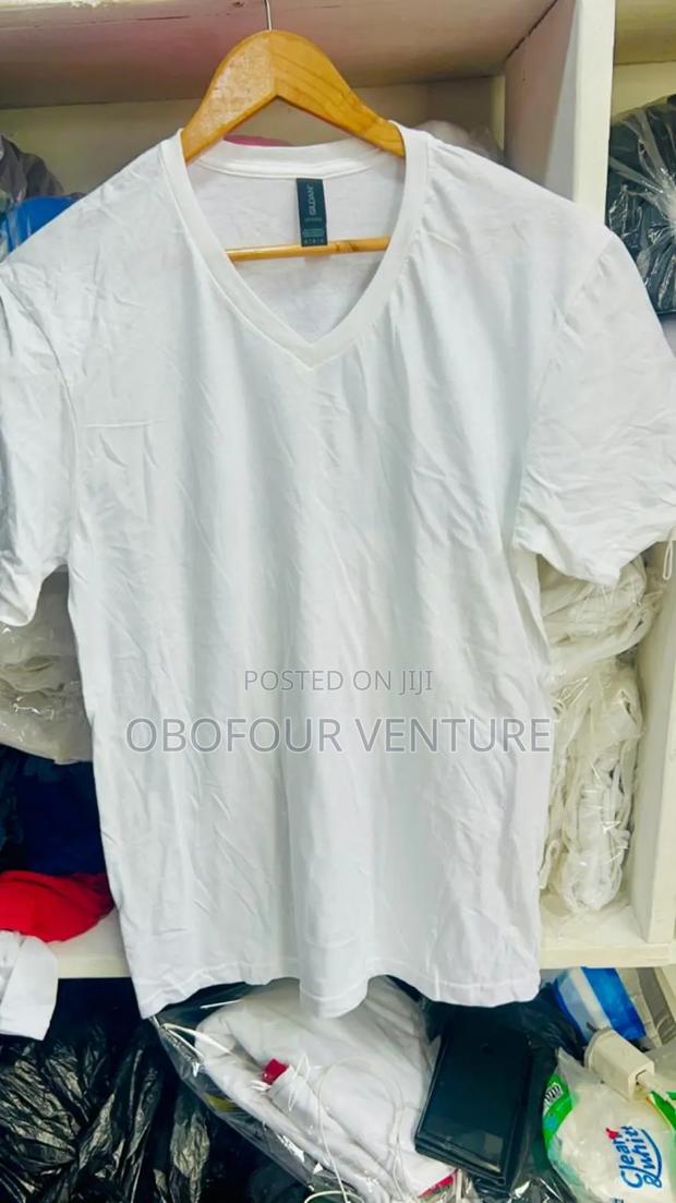 V-Neck, All White From Usa  Gildan