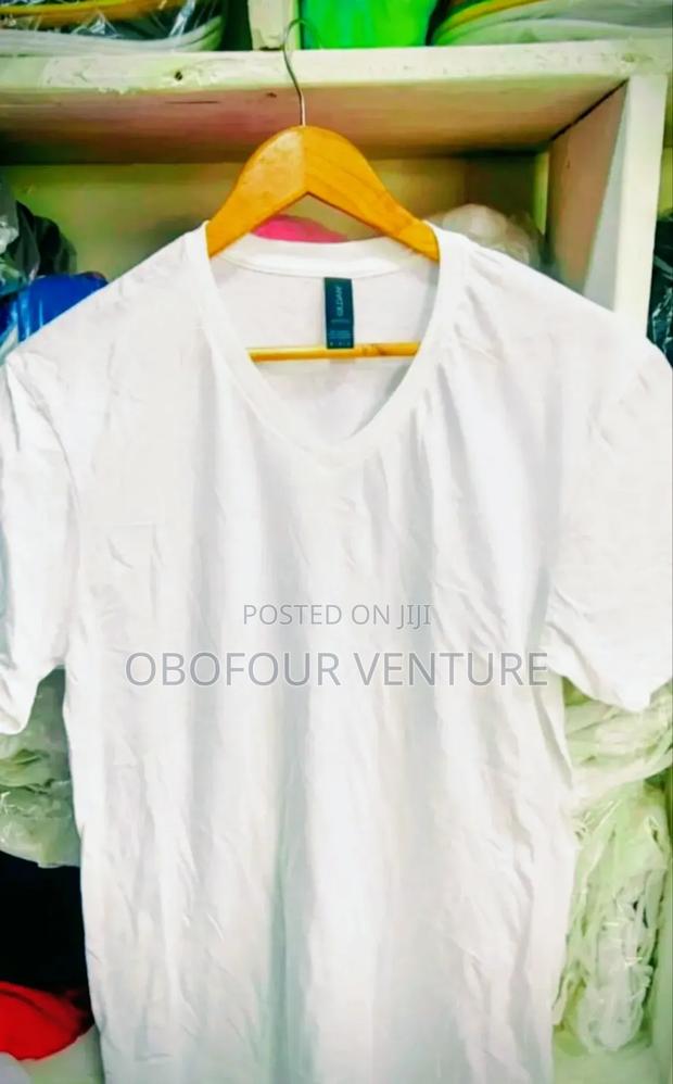 V-Neck, All White From Usa  Gildan