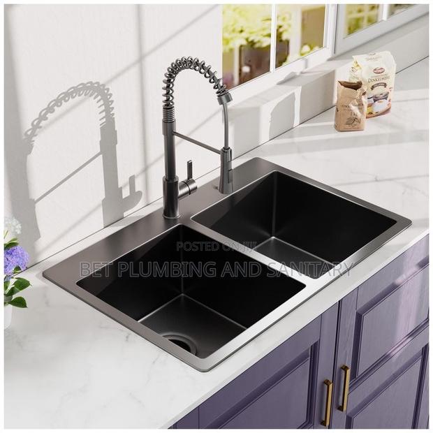 Two Bowl Cabinet Sink With Pull-Out Tap Complete_kitchen Sink · Photo 2
