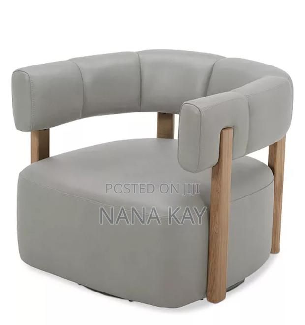 Orsha 32" Leather Accent Swivel Chair, Created for Macy's