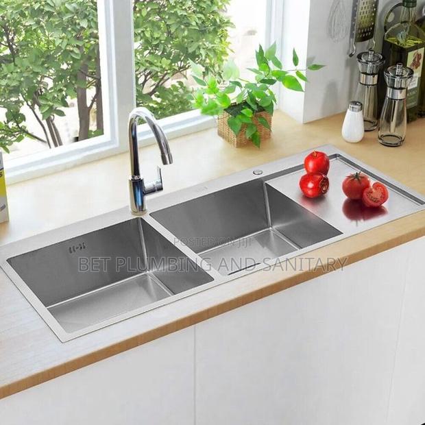 Double Bowl One Arm Cabinet Sink_with Tap Complete_kitchen Sink · Photo 3