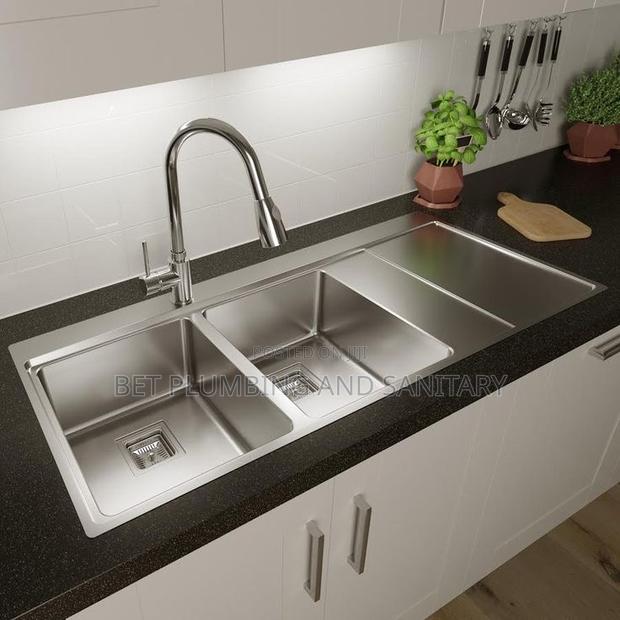 Double Bowl One Arm Cabinet Sink_with Tap Complete_kitchen Sink · Photo 4
